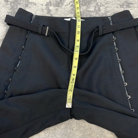 New Dion Lee Hook Detailed Wide Leg Trouser Pants Black Wool Blend Sz 6 - Picture 9 of 16